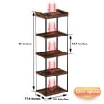 thumbnail image 4 of Fnmobe 5-Tier Narrow Book Shelf, Tall Industrial Wood Bookcase, Vintage Storage Rack and Standing Bookshelves Display Rack for Home Office, Living Room, Bedroom, Kitchen, Rustic Brown, 4 of 7