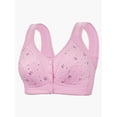 thumbnail image 2 of Front Closure Bras for Women Lightweight Floral Print Wide Strap Wireless Bralettes Everyday Bra for Older Women, 2 of 7