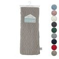 thumbnail image 4 of Jamar Taupe Polyester 50x60 Inches Chenille Diamond Cable Cozy Knit Throw, 4 of 8