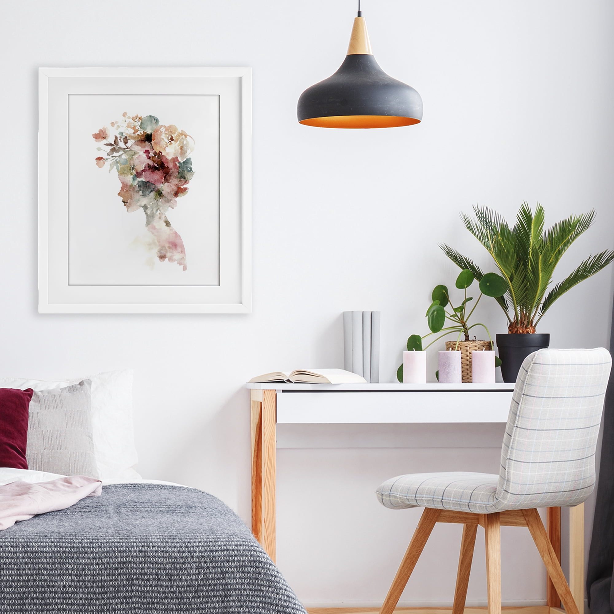 Stupell Industries Crowned in Nature Silhouette White Framed Print Under Glass, design by Svetlana Aleynikova