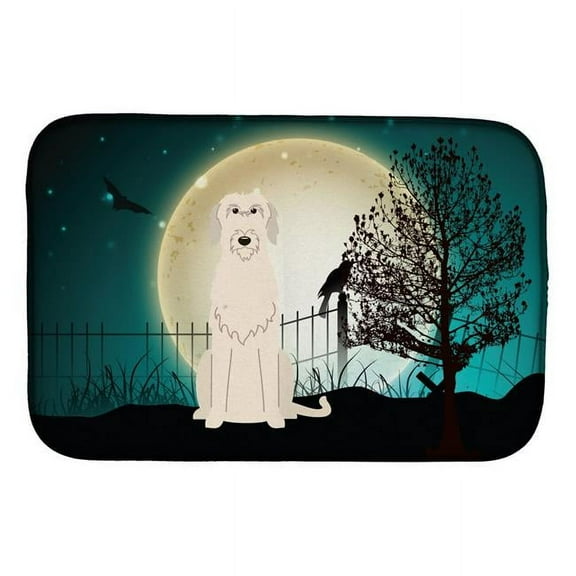 Halloween Scary Irish Wolfhound Dish Drying Mat