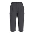 thumbnail image 4 of Cargo Capri Pants for Women High Waisted Elastic Knit Waist Casual Capris Trousers Quick Dry Hiking Cropped Pants with Pocket, 4 of 8