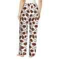 thumbnail image 3 of Naloa Football Print Women’s Ultra-Soft Comfy Pajama Lounge Pants with Pockets & Drawstring, 3 of 8