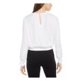 thumbnail image 2 of BAR III $49 Womens New White Jewel Neck Long Sleeve Blouse Casual Top S B+B, 2 of 4