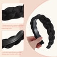thumbnail image 3 of Unique Bargains Headband Synthetic Braided Hairpiece Wide Hair Band Hair Accessory for Various Looks Black, 3 of 6