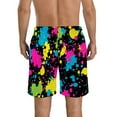 thumbnail image 3 of Neon Splash Beach Board Shorts with Pockets Mens Swim Trunks Quick Dry Stretch Board Shorts with Soft Mesh Lining Novelty Beach Short with Pockets Men Pajama Bottom Pants with Drawstring & Pockets, 3 of 7