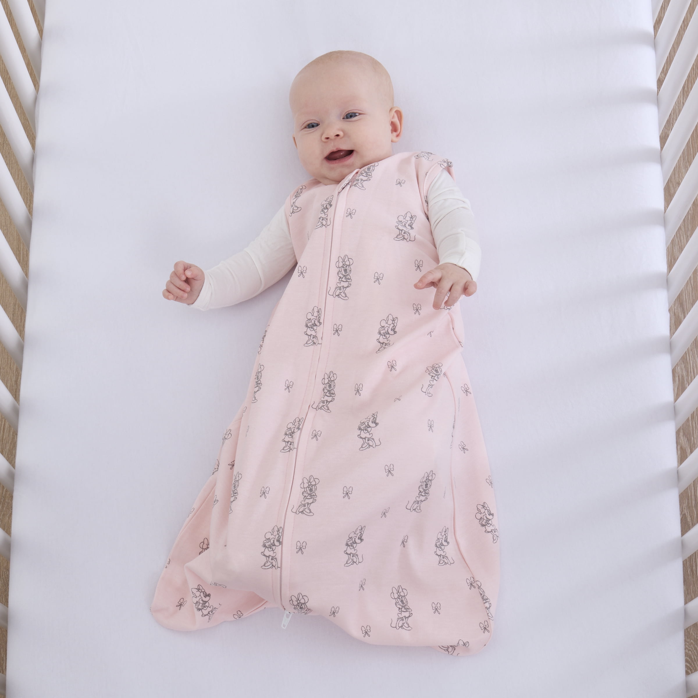 Minnie Mouse Infant Girl Wearable Baby Blanket, Pink