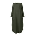 thumbnail image 3 of Women's Long Sleeve Button Down Abaya Casual Dress Dubai Outfits Head Wrap for Women with Silk Interior Little Girls Maxi Dresses Hijabs for Girls 7-10 Womens Long Dresses Sportswear for Women Burka, 3 of 4