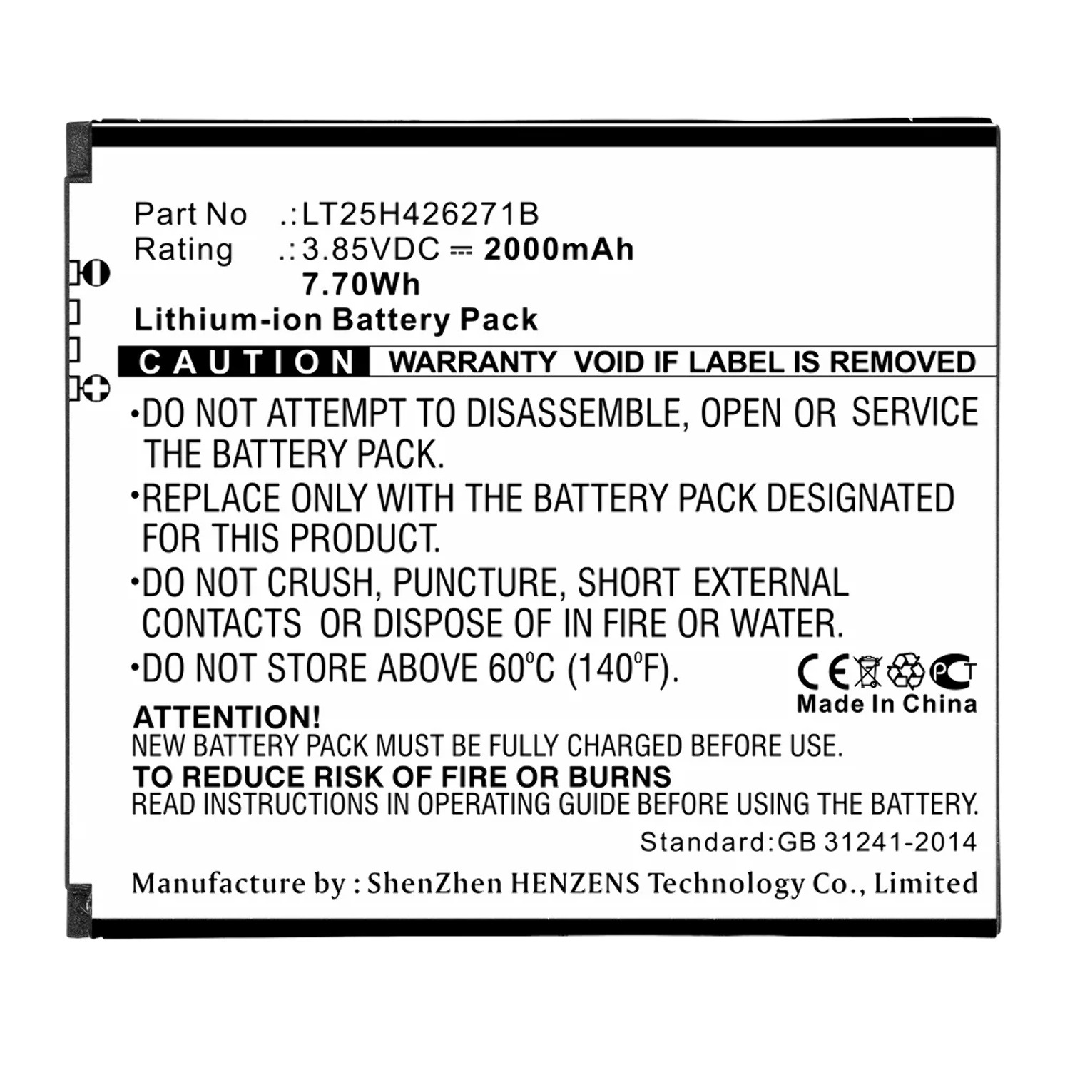 Batteries N Accessories BNAWBL12947 Cell Phone Battery Liion, 3.85V, 2000mAh, Ultra High