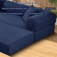thumbnail image 3 of Middle Size Navyblue Light luxury sit/lie convertible compression sofa bed module free combination, 3 of 10