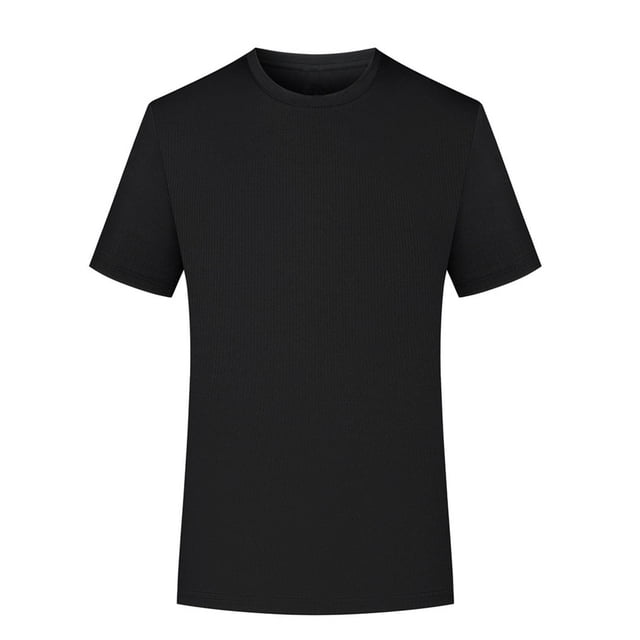 pstuiky Camisa de manga corta para hombre, Blusa deportiva informal de color liso con cuello redondo y manga corta elástica para hombre camisetas de hombre m