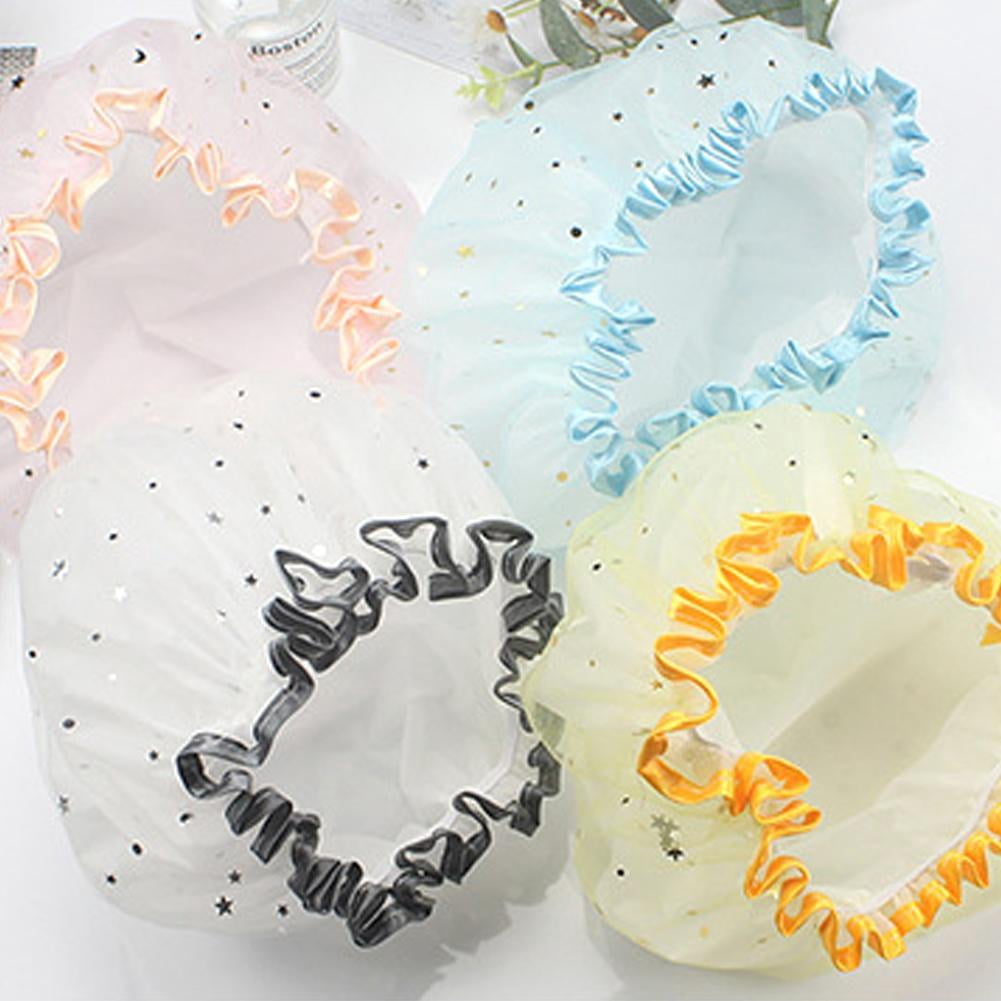 "Waterproof Hat Protect Lady Hair Bath Shower Care Salon Cap "