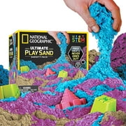 National Geographic Blue Marble Moon Sand - 12 Lbs. of Play Sand with Castle Molds (Natural) - A Fun No Mess Sensory Activity, Sensory Bin Filler