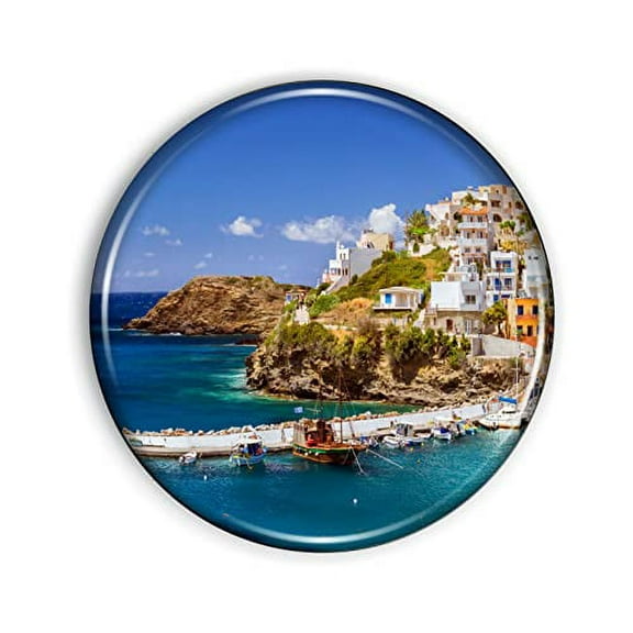 Crete Greece Magnet Strong and Flexible Crete Greece Refrigerator Magnet 1.1 Inch Epoxy Dome