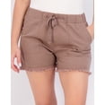 thumbnail image 4 of Real Essentials 3 Pack: Women's Denim Cutoff Casual Khaki 3.5" Inseam Shorts - Drawstring (Available in Plus Size), 4 of 6