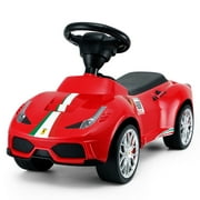 Voltz Toys Kids Licensed Ferrari 458 Ride On Push Car w/ Steering Wheel, Horn(Red)
