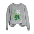 thumbnail image 4 of VKOYWKM Joyeuse St Patricks Day Sweatshirts pour Femmes, Chandails à Manches Longues à Imprimé Trèfle Irlandais Porte-Bonheur, Coupe Ample, Col Ras du Cou, Chandails, 4 of 5