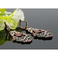 thumbnail image 3 of Stunning Red Stone Vintage Cuff Bangle Bracelet Drop Earrings Set Traditional Jewelry for Women, 3 of 9