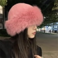 thumbnail image 3 of hengtong Cossack Hat Russian Hat Women Thick Winter Faux Hat for Hiking Motorbike Bean Paste Color, 3 of 8
