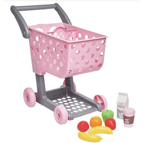 Perfectly Cute Pink Grocery Cart Toy for Toddlers and Children