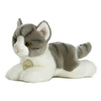 Aurora - Small Gray Miyoni - 8" Grey Tabby Cat - Realistic Stuffed Animal