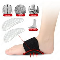 1Pair Arch Pad Support For Flat Foot Correction High Arch Cushioning Plantar Fasciitis Foot Pads Orthopedic Insole