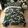 thumbnail image 2 of Manfei Farmhouse Camouflage Twin Quilt Set, Contemporary Art Camo Twin Coverlet Set, Forest Green, 2-Piece, 1 Bedspread and 1 Pillowcase, 2 of 7