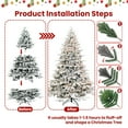 thumbnail image 5 of 5ft Pre-Lit Flocked Artificial Christmas Tree with 300 Warm White Incandescent Lights, 1419 Tips, Snowy PE+PVC Hinged Pine with Partial Memory Wire Branches, Foldable Metal Stand for Holiday Dec, 5 of 14