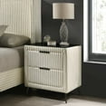 thumbnail image 5 of Roundhill Furniture Mavela Wide Wale Corduroy Upholstery Nightstand, Cream, 5 of 5