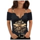 thumbnail image 1 of Gibobby Blusa Manga Larga Mujer T-shirt top for WomenLace Party Fashion elegante Top（Marrón， S), 1 of 5
