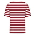 thumbnail image 4 of yunLCZ Basic T Shirts Women's Short Sleeved Shirt Spring Striped Round Neck Business Casual Top Polka Dot Loose Half Length Work Shirt Office Shirts Red XXL, 4 of 4