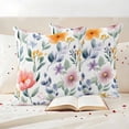 thumbnail image 3 of Watercolor Floral Outdoor Waterproof Pillow Covers, Vintage Eucalyptus Spring Flower Decorative Square Throw Pillowcase Sofa Cushion Sham for Patio/Couch/Chair, 26"x26" 2 Pack, 3 of 8