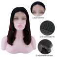 thumbnail image 6 of Unique Bargains Lace Front Wigs Medium Long Straight Bob for Women Lady Dark Brown, 6 of 8