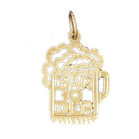 14K Yellow Gold Bartender "Bar 10 Der" Pendant - 22 mm