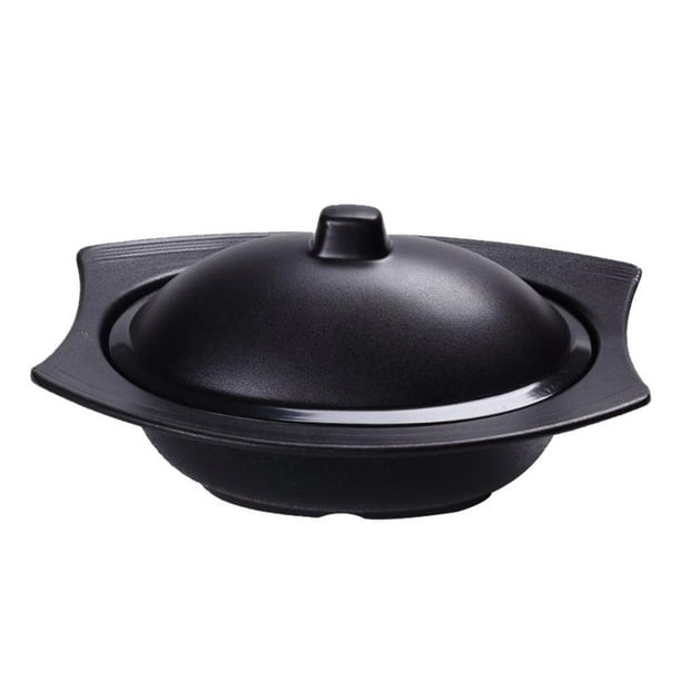EeaseMX Tazón de sopa de melamina esmerilado de imitación de porcelana, delicado tazón para sopa (negro)