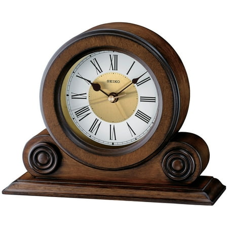 Seiko Brown Alder Desktop Clock