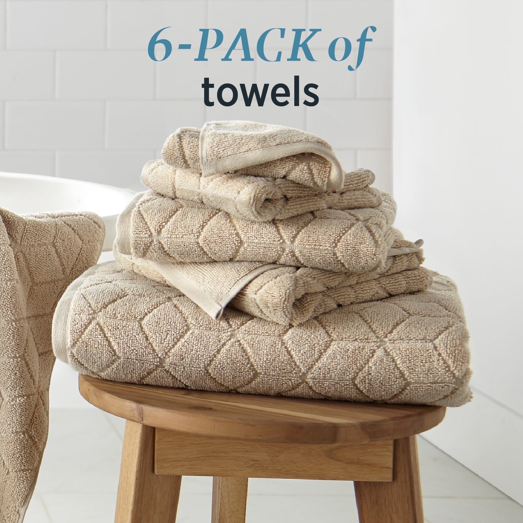 Home Essence Organic 6 Piece 100 Percent Cotton Towel Set Walmart