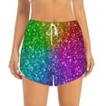 thumbnail image 2 of Sigee Colorful Glitter for Women's Athletic Shorts High Waisted Running Shorts Pocket Sporty Short Gym Elastic Workout ShortsX-Large, 2 of 9