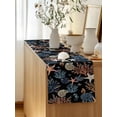 thumbnail image 5 of Table Runner 72 Inches Long for Kitchen Dining, Black Blue Coastal Dresser Scarf Farmhouse, Dining Table Decorations for Wedding/Parties, Summer Beach Coral Shell Starfish Seahorse 14 x 72 In, 5 of 8