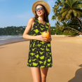 thumbnail image 3 of Fotbe Cute Cartoon Dinosaurs Green Silhouette Pattern Vestido de Verano sin Mangas para Mujer – Vestido Midi Línea A, Estilo Camiseta Floral, Vestido Playero Casual y Fluido, 3 of 7