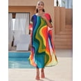 thumbnail image 5 of EDOLYNSA Rainbow Printed Beach Dresses Lightweight Resortwear Plus Size Swim Cover Up for Women Summer Outfit, 5 of 8