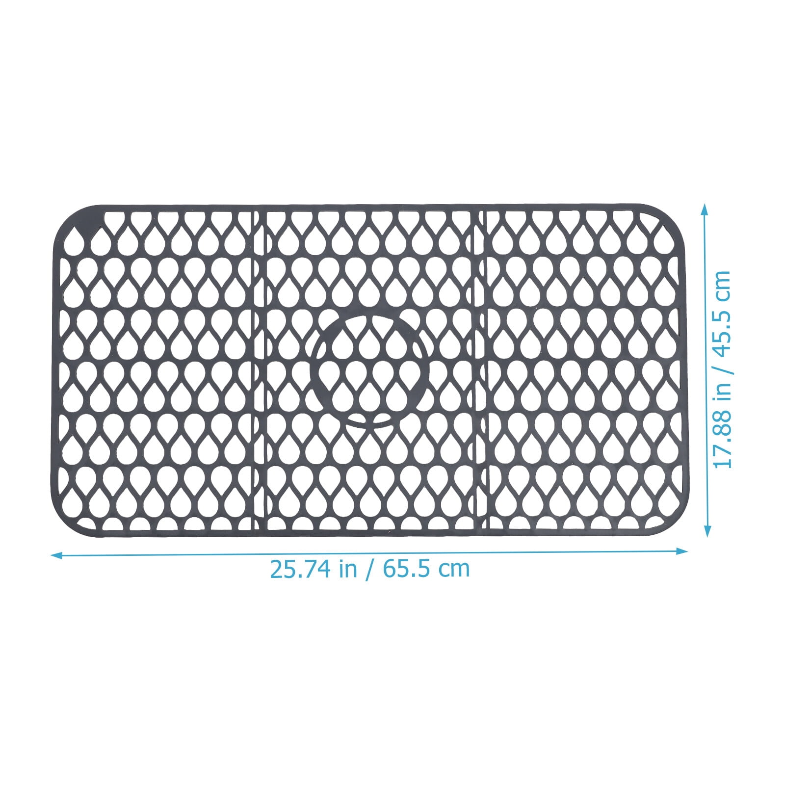 unbranded  Silicone Sink Mat Dish Drain Drying Pad Extra Large Black Light Grey