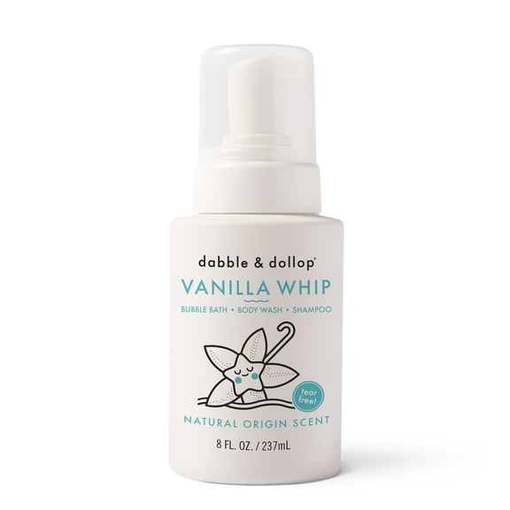Dabble & Dollop Vanilla Whip 3-in-1 Shampoo, Body Wash & Bubble Bath, 8 fl oz