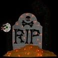 thumbnail image 3 of Lighted Tombstone Halloween Decoration - 36" - Black and Gray - Orange LED Lights, 3 of 7