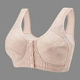 thumbnail image 2 of DJskiyers Older Women Front Closure Bras Soft Cotton Bralette Padded Everyday Bra Wide Back Sleep Bra, 2 of 6
