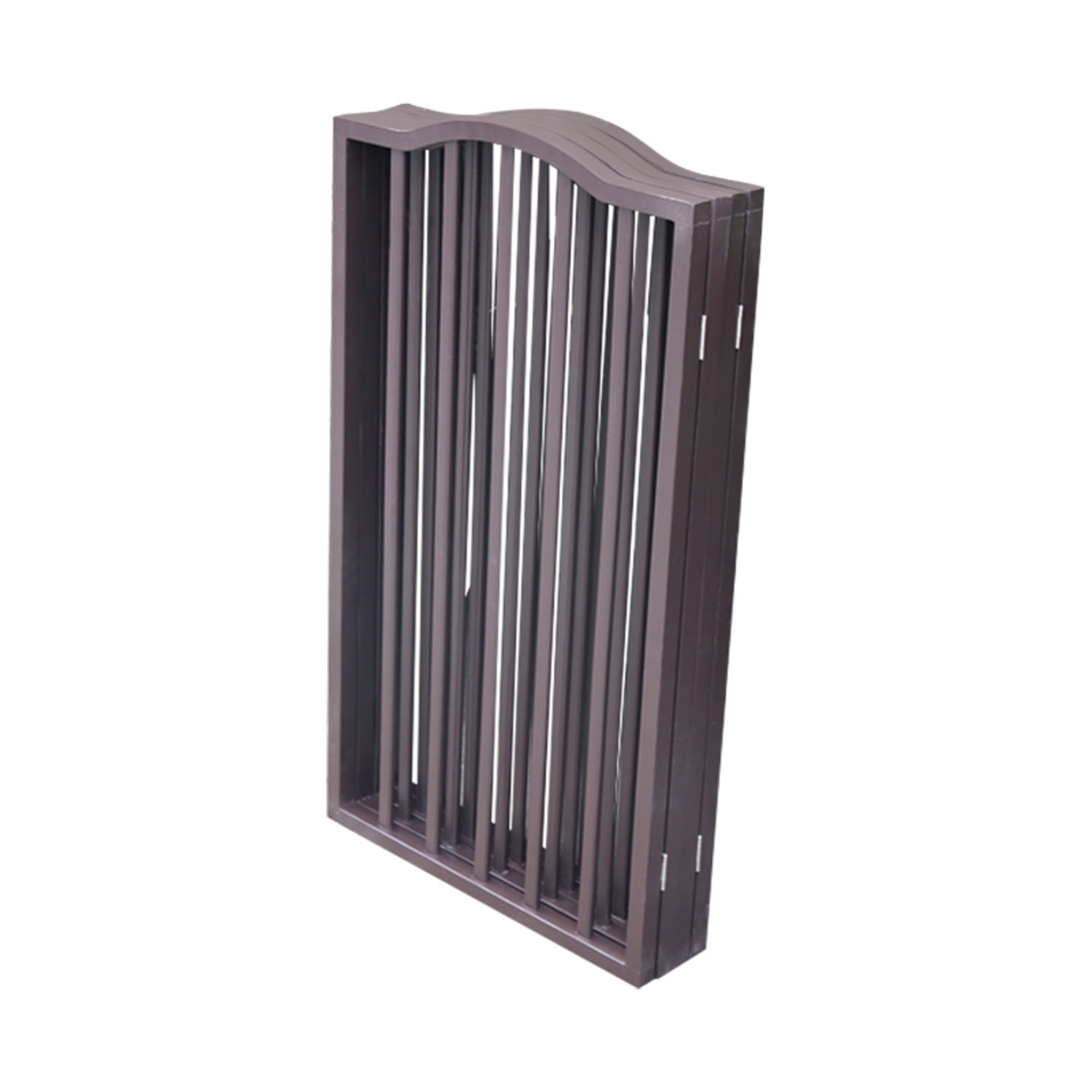 Pet Gate - Dog Gate For Doorways Stairs Or House - Freestanding Folding Brown Arc Wooden Freestanding Design For Doorways Stairs & House Safety