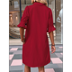 thumbnail image 5 of Vestido Camisero Informal para Mujer, con Mangas con Volantes, Botones y Bolsillos, Color Rojo, Talla XL, 5 of 6