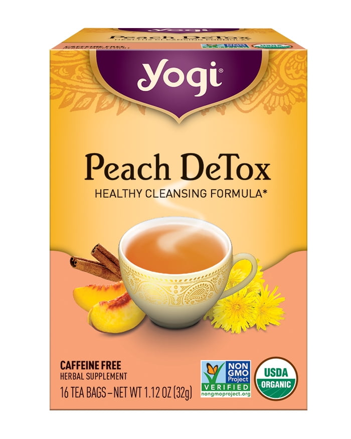 Yogi Tea, Peach DeTox Herbal Tea, Tea Bags, 16 Ct