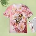 thumbnail image 5 of Bee And Flowers Women T-Shirt Classic O Neck T-Shirts Short-Sleeve Trendy Animal Print Design Tshirt Casual Clothing, 5 of 5
