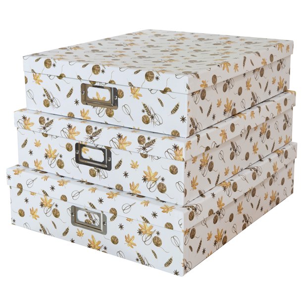 Soul & Lane Decorative Storage Cardboard Boxes for Fall Harvest
